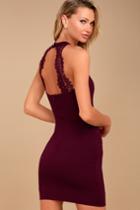 Solemio Endlessly Alluring Plum Purple Lace Bodycon Dress | Lulus