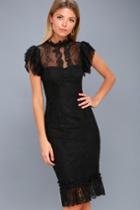 Lulus | Meet Me In Manhattan Black Lace Midi Dress