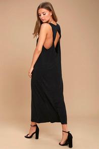 Ppla Pearl Washed Black Midi Dress