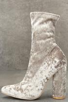 Cape Robbin Marvel Grey Velvet Mid-calf Boots