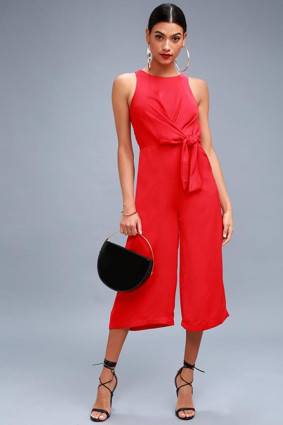 On Track Red Midi Jumpsuit | Lulus