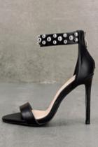 Liliana | Zuri Black Ankle Strap Heels | Size 10 | Vegan Friendly | Lulus