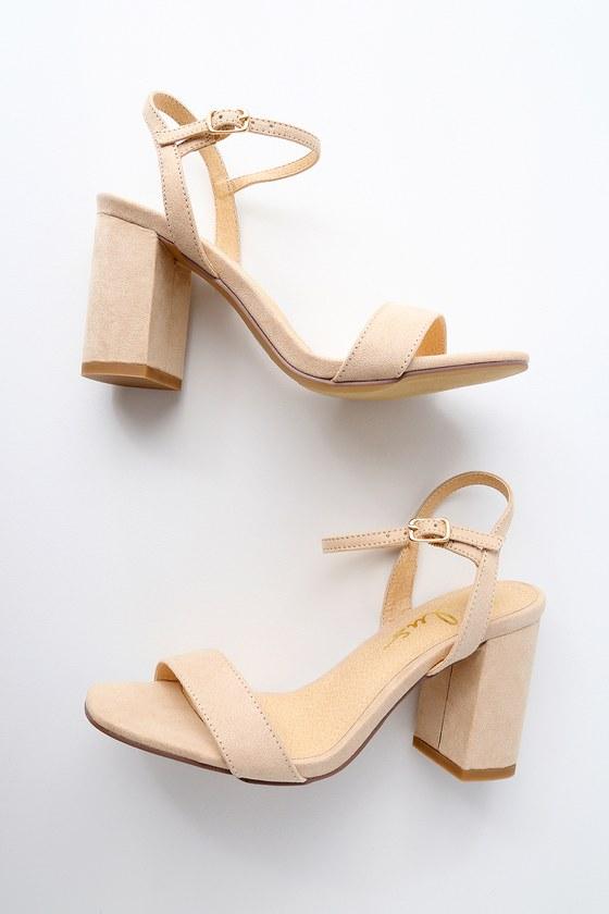 Arya Nude Suede High Heel Sandal Heels | Lulus