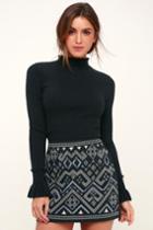 Lush Jubilee Black Embroidered Mini Skirt | Lulus