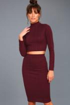 Lulus | My Way Plum Purple Two-piece Long Sleeve Dress | Size Medium