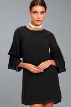 Lulus | Move And Shake Black Shift Dress | Size Medium | 100% Polyester
