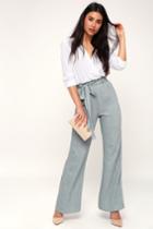 Vacay All Day Slate Blue Wide-leg Pants | Lulus