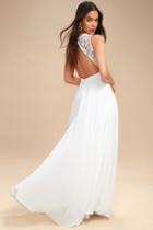 Do Re Mi White Lace Backless Maxi Dress | Lulus