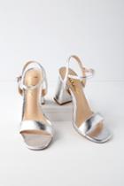 Arya Silver High Heel Sandal Heels | Lulus