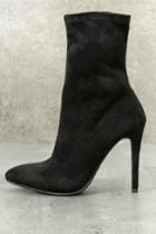 My Delicious Bambi Black Suede Mid-calf High Heel Boots | Lulus