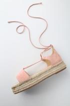Splendid Fernanda Blush Genuine Suede Leather Lace-up Espadrille Flatform Sandals | Lulus