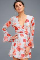 Fore Petal Of Honor Light Blue Floral Print Wrap Dress | Lulus