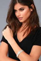 Lulus | Grant A Wish Silver Bangle Set | Size One Size