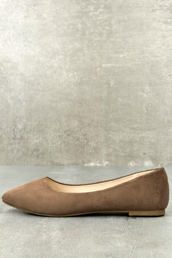 Holly Taupe Suede Flats | Lulus