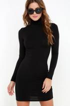 Lulus High Hopes Black Long Sleeve Bodycon Dress