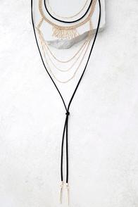 Lulus Rockabye Black Layered Choker Necklace
