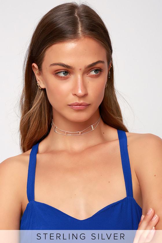 Bar None Sterling Silver Choker Necklace | Lulus
