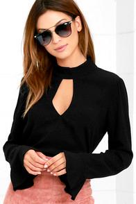 Re:named Dreamy Darling Black Long Sleeve Top