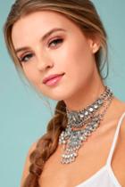 Lulus | Dreams In Bali Silver Choker Necklace Set