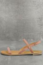 Qupid | Rika Mauve Nubuck Flat Sandal Heels | Size 5.5 | Pink | Vegan Friendly | Lulus