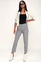 Across The Pond Black And White Plaid Side Stripe Trouser Pants | Lulus