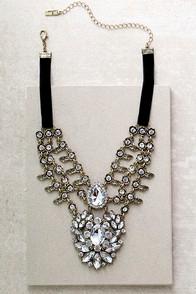 Lulus Victorian Charm Gold Rhinestone Choker Necklace