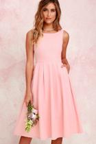 Lulus Ambitious Beauty Peach Midi Dress