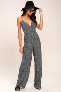 Lulus Walk The Line Black And White Striped Jumpsuit