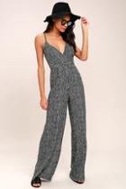 Lulus Walk The Line Black And White Striped Jumpsuit