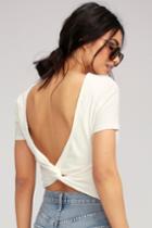 Cuesta White Knotted Back Crop Top | Lulus