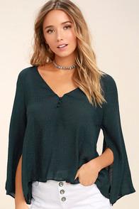 Lulus Catch The Light Navy Blue Long Sleeve Top