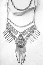 Lulus Mythic Melody Silver Layered Statement Necklace