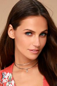 Lulus Polished And Poised Silver Layered Choker Necklace