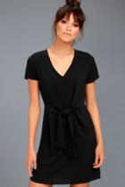 Belong To The City Black Knotted Shift Dress | Lulus