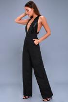 Lulus | Disco Heaven Black Sequin Jumpsuit