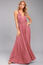 Lulus | Tricks Of The Trade Rusty Rose Maxi Dress | Size Medium | Pink