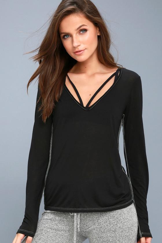 Project Social T Freya Black Long Sleeve Top | Lulus