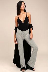 Lulus More Life Heather Grey Flare Pants