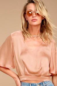Moon River Alani Blush Pink Crop Top