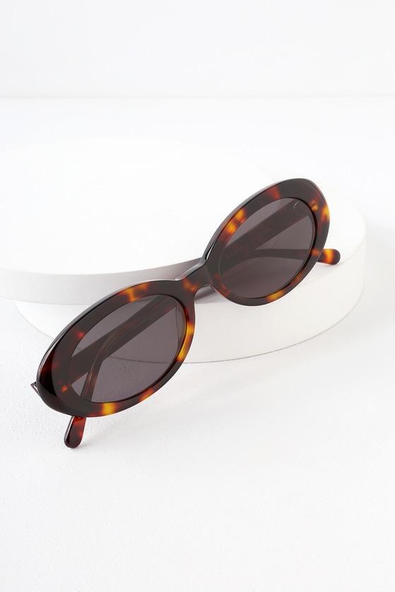 Crap Eyewear The Sweet Leaf Dark Tortoise Oval Sunglasses | Lulus
