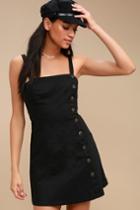 Louetta Black Button-down Mini Dress | Lulus
