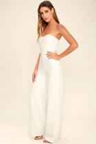 Re:named Pop Life White Strapless Jumpsuit | Lulus