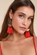 Arriba Red Tassel Earrings | Lulus