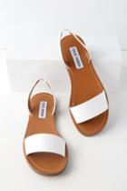 Steve Madden Alina White Flat Sandal Heels | Lulus