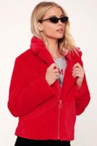 Finders Keepers Chicago Red Faux Fur Cropped Coat | Lulus