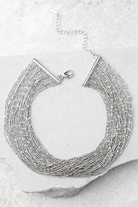 Lulus Love Bug Silver Layered Choker Necklace