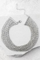 Lulus Love Bug Silver Layered Choker Necklace
