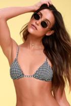 Billabong Surf Check Black And White Gingham Bikini Top | Lulus