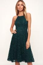 Endlessly Infatuated Forest Green Midi Dress | Lulus