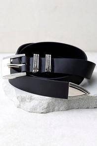 Lovestrength Berkeley Black And Silver Leather Belt